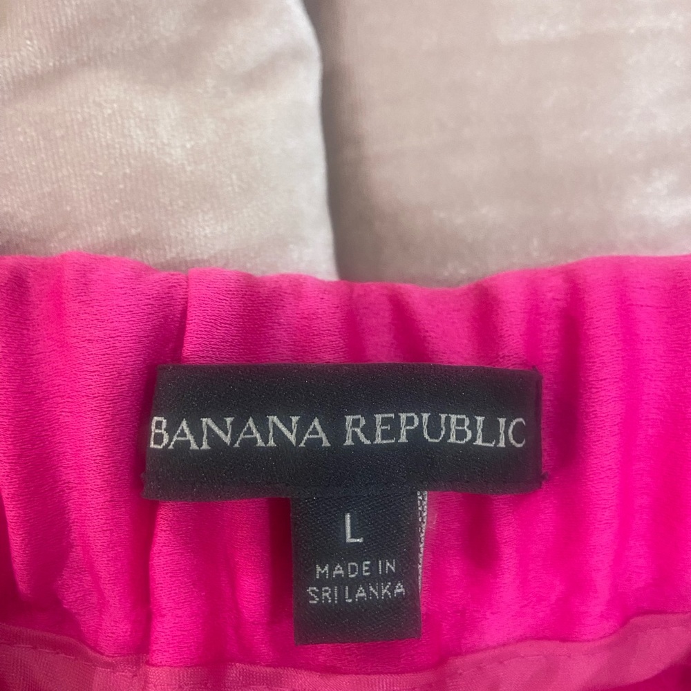 Banana Republic Hot pink Women's pull on satin style pleated Trousers - Picture 5 of 9